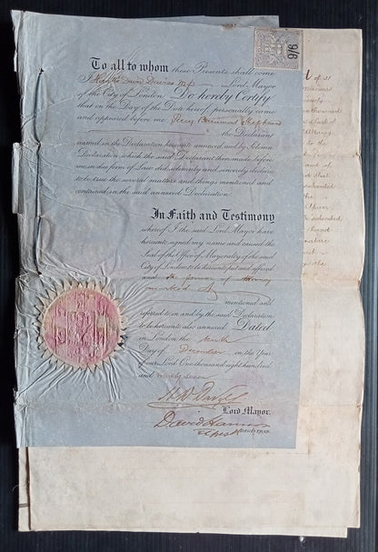 GB Mayors Court & Justice Room (2) & India QV SP Adh 5R on 1898 document zaz