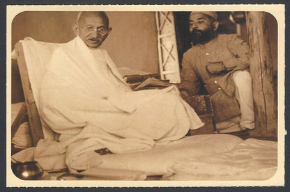 AOP India full back pictorial 50p Gandhi postal card GANDHI Talking