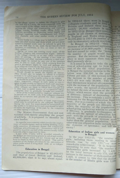 India THE MODERN REVIEW July 1914 Gandhi South Africa Commission 112pgs