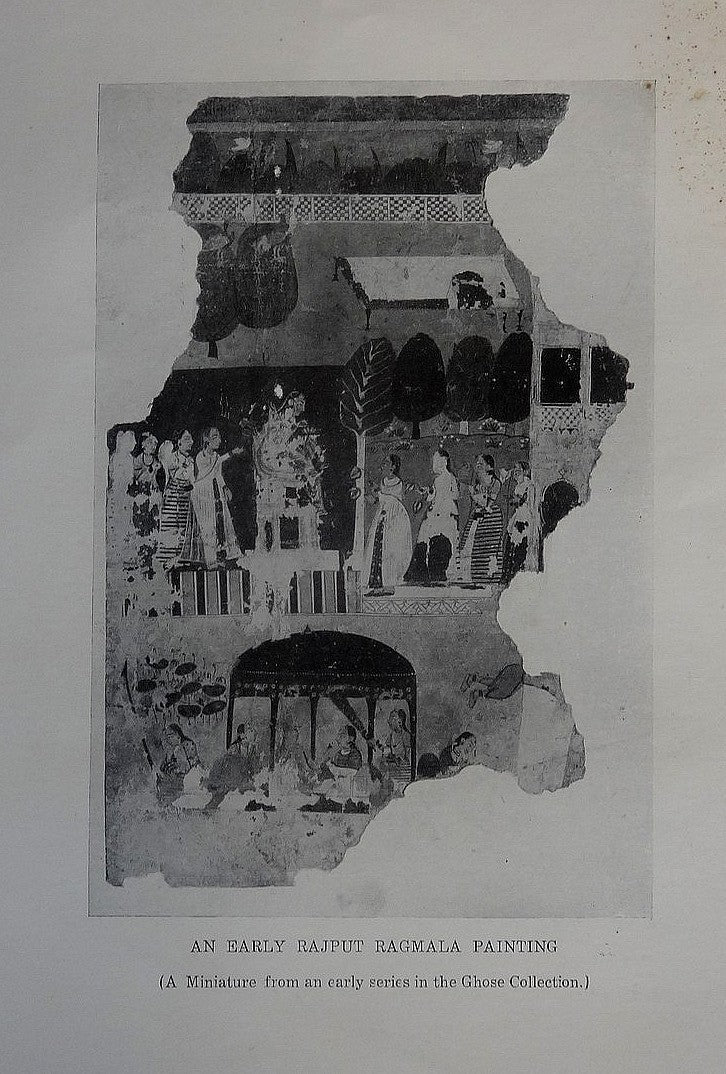 India Love of Radha & Krishna Basohli School vintage 2 side print 14" x 9 1/2"