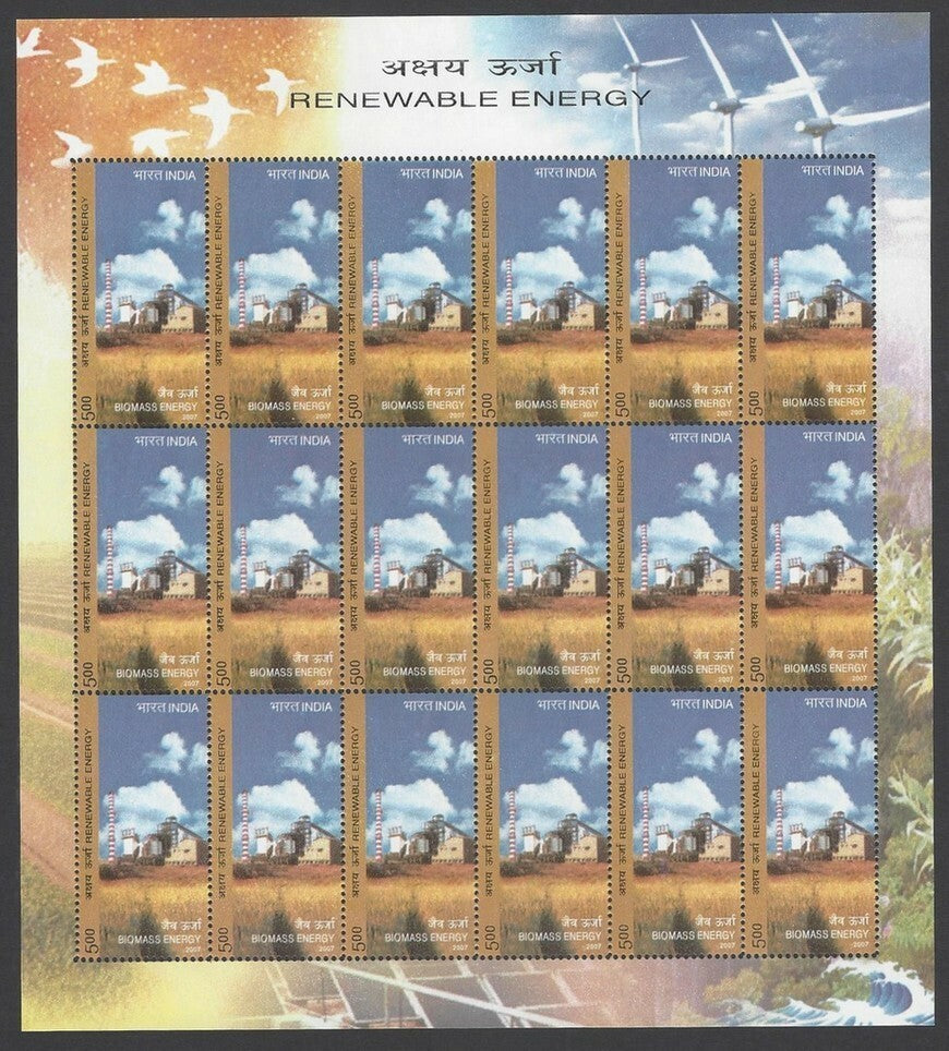 India 2007 Renewable Energy complete set of 5 sheetlets MNH