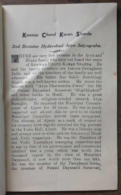 India 1944 Hindu Mahasabha booklet 2nd DICTATOR HYDERABAD etc