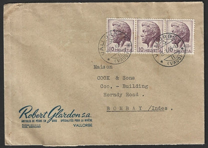 Switzerland 1946 cover to India