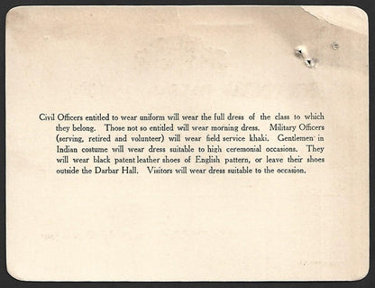 Duke of Connaught INDIA VISIT 1921 PROVINCIAL DURBAR, Lahore crested pass
