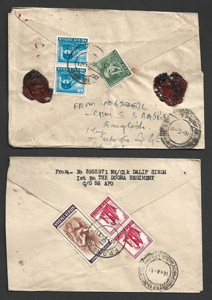 India 1960s-70s Military registered FPO (Field Post Office) covers (12)