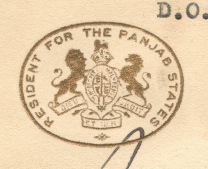 India 1927 crested letter re: Feudal State Rulers right to decline joining India