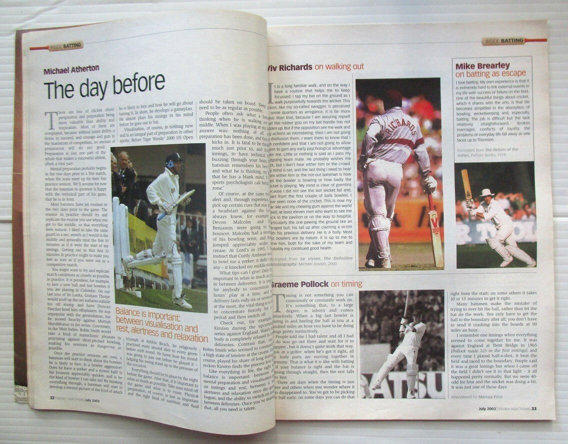 Wisden Asia Cricket July 2003 issue Miandad India Files, etc.