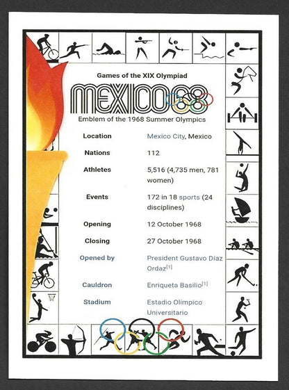 India 2024 Paris Olympics maxi card with 1968 Mexico Olympics cachet