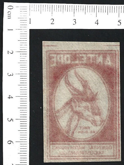 India vintage 1940s-50s matchbox label ANTELOPE