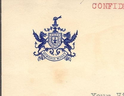 CHHOTA UDEPUR STATE India 1941 crested letter signed MAHARAJA Natwar Singh