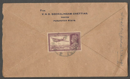 AOP India WW2 1939 censored cover to Malaya