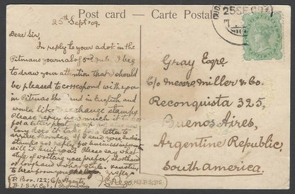 India BOMBAY postcard Toboot Procession 1909 to Argentina