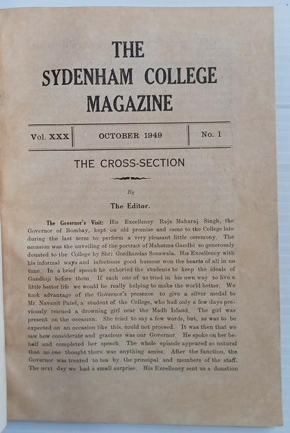 AOP India Sydenham College Magazine October 1949
