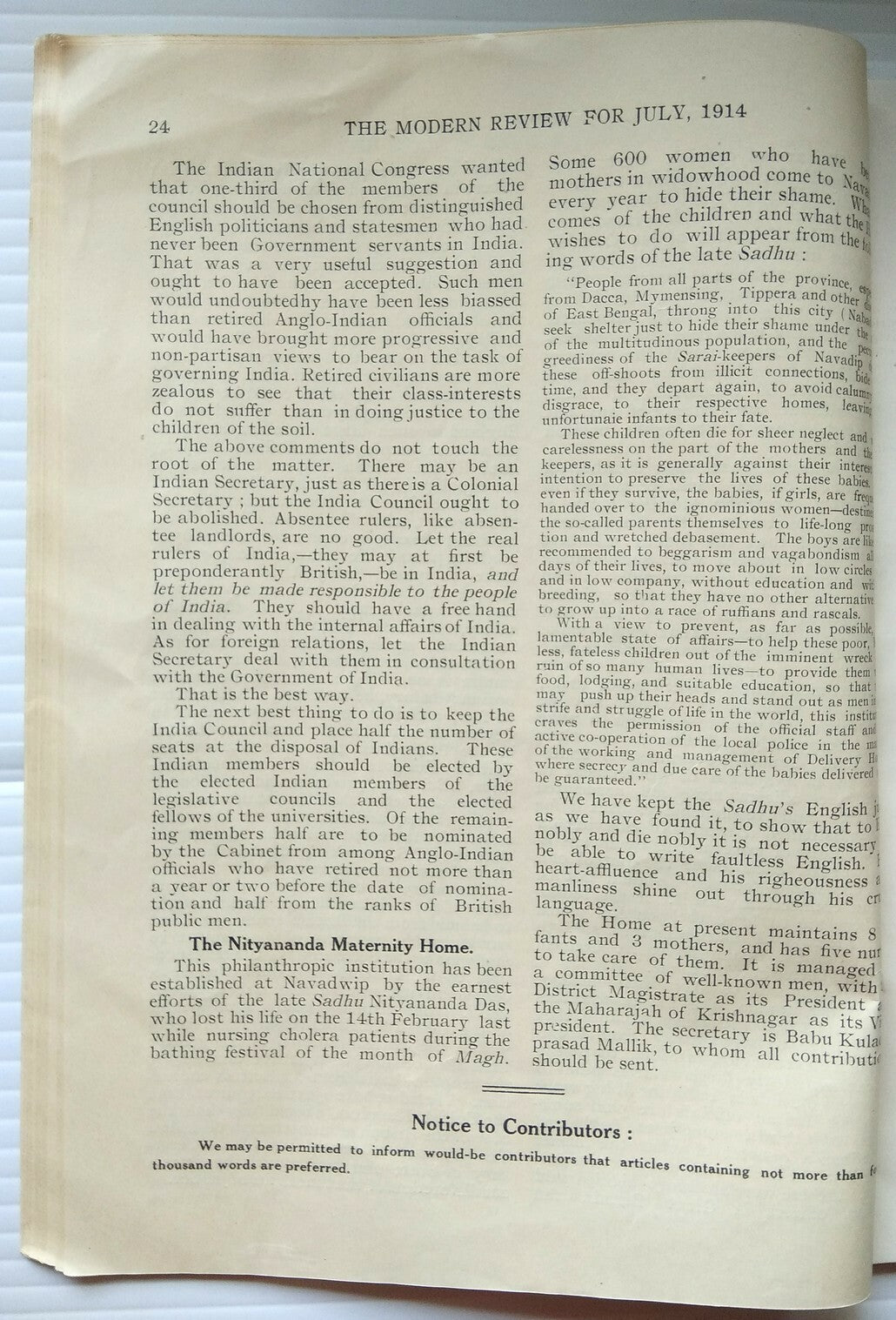India THE MODERN REVIEW July 1914 Gandhi South Africa Commission 112pgs