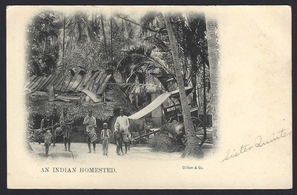 India AN INDIAN HOMESTEAD vintage UB postcard