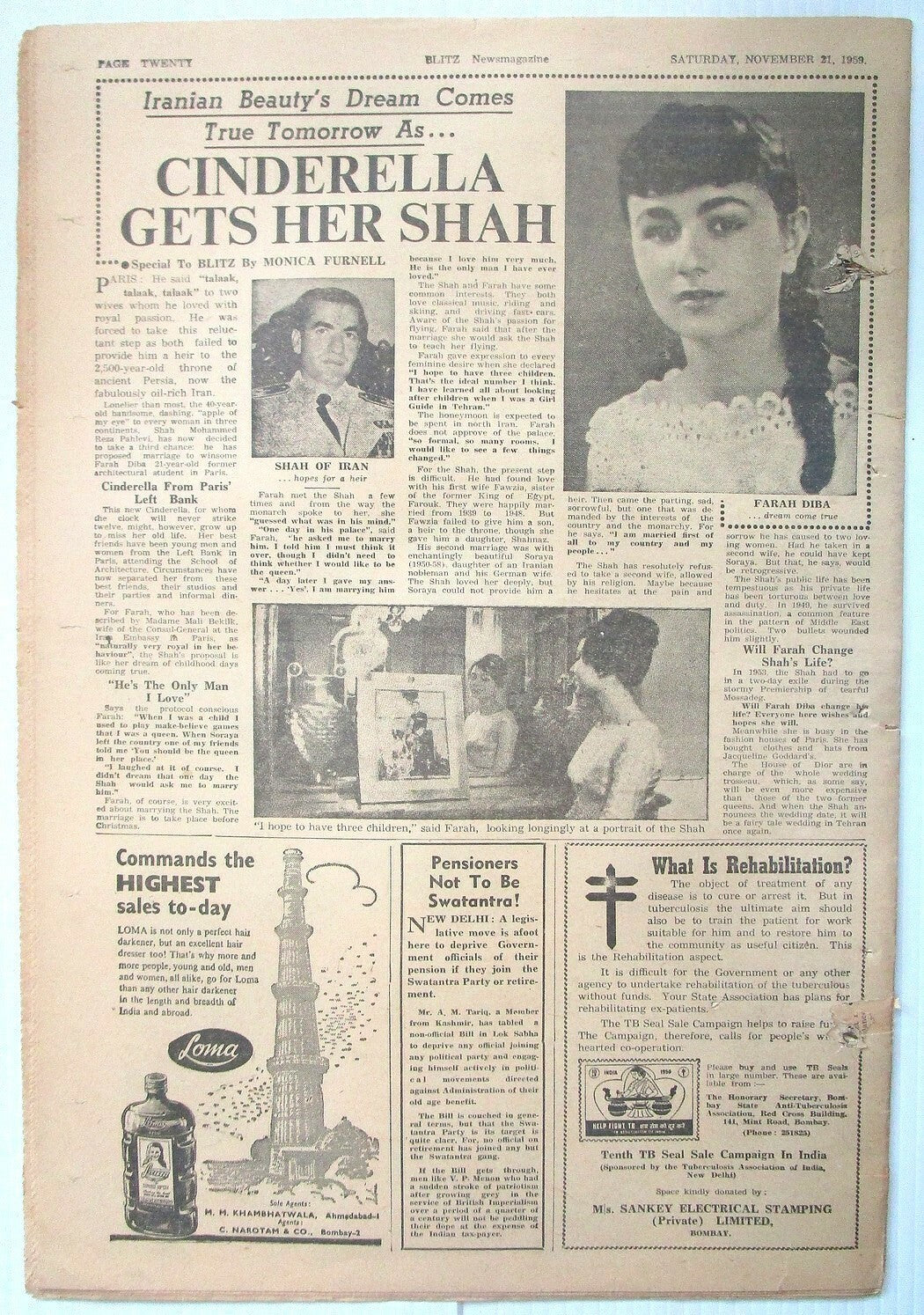 India Blitz 21 Nov 1959 issue IS CHINA SOCIALIST OR IMPERIALIST? see condition