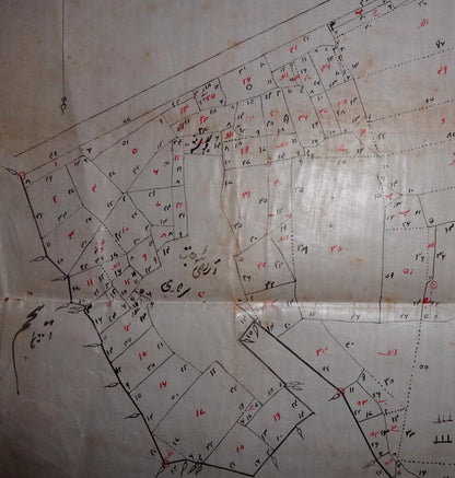 India vintage hand drawn town map Shreemagar Tonk on cloth paper 14” x 25”
