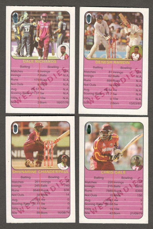 (AOP) India CRICKET West Indies players trading cards with player statistics (4)