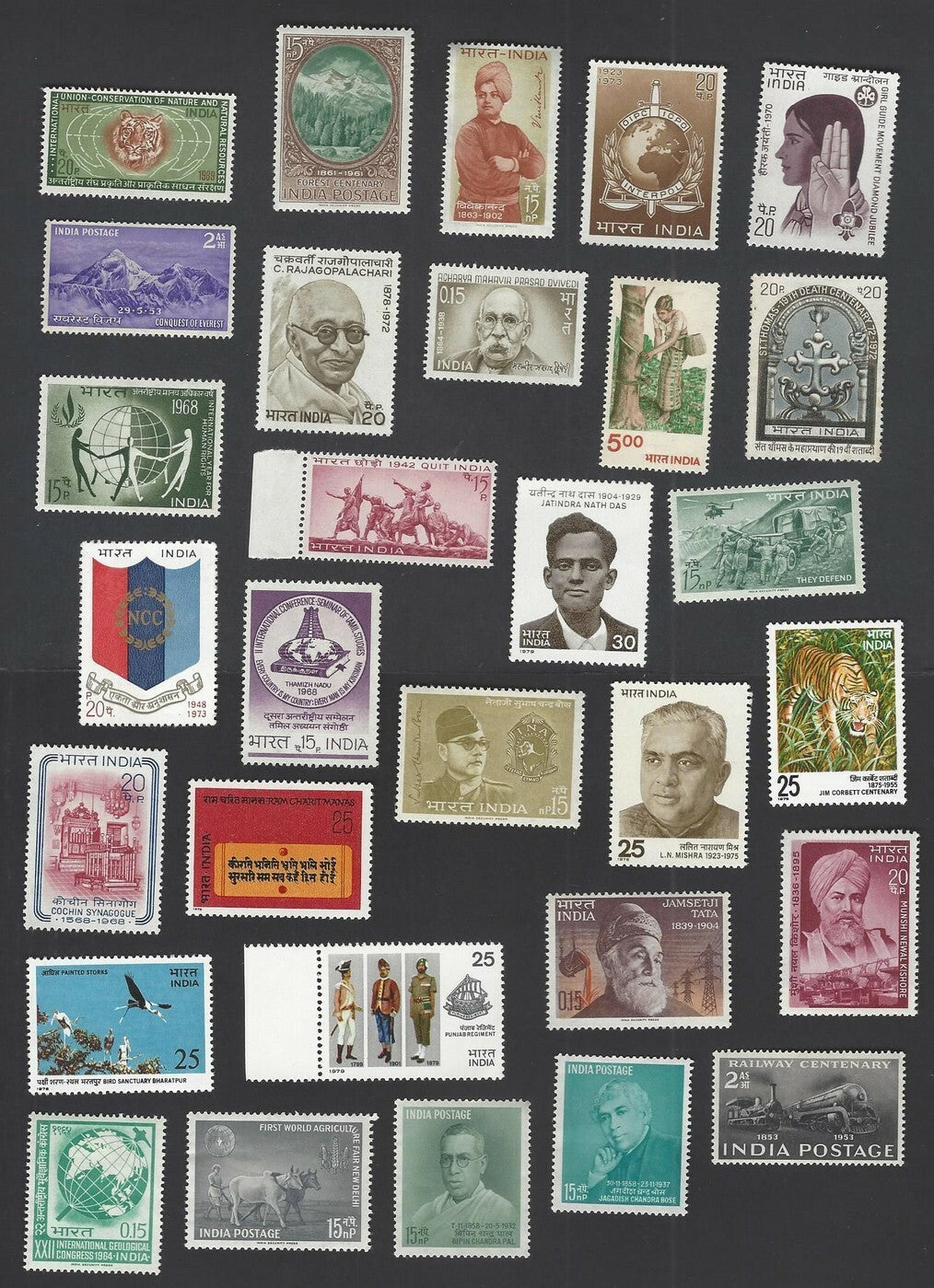 India collection of mint, mostly MNH commemoratives (389 stamps)