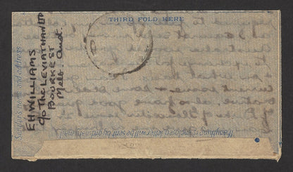Australia KGVI 7d aerogramme to India censored 1945
