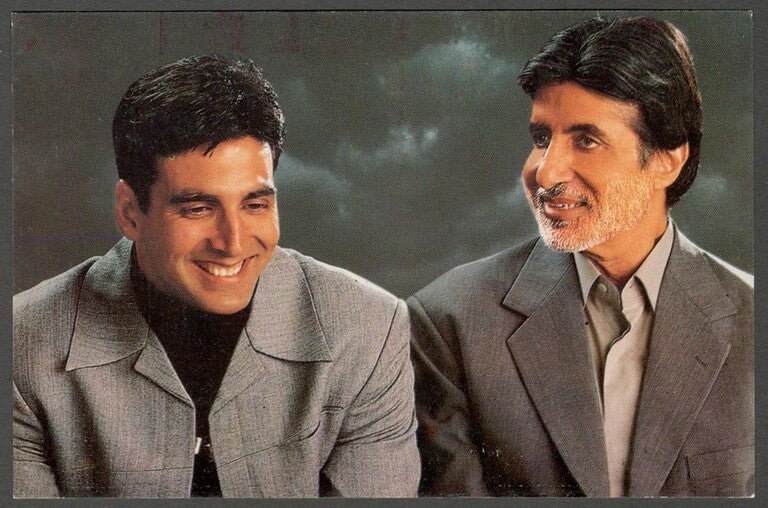 AOP India Bollywood vintage postcard AMITABH BACHCHAN & AKSHAY KUMAR