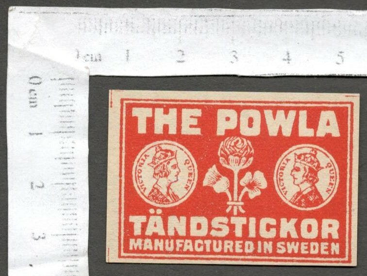 AOP India THE POWLA (coin) vintage matchbox label
