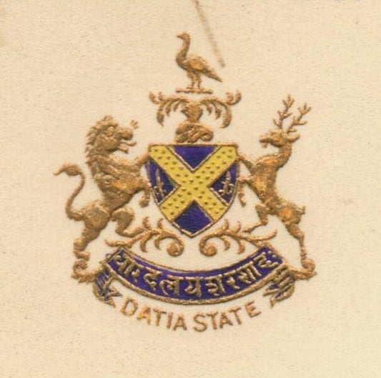 Datia State India 1941 crested letter signed MAHARAJA Govind Singh