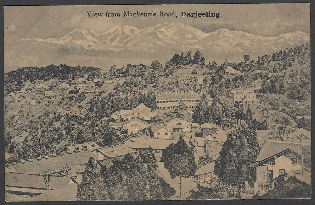 India Darjeeling View from Mackenzie Road vintage postcard