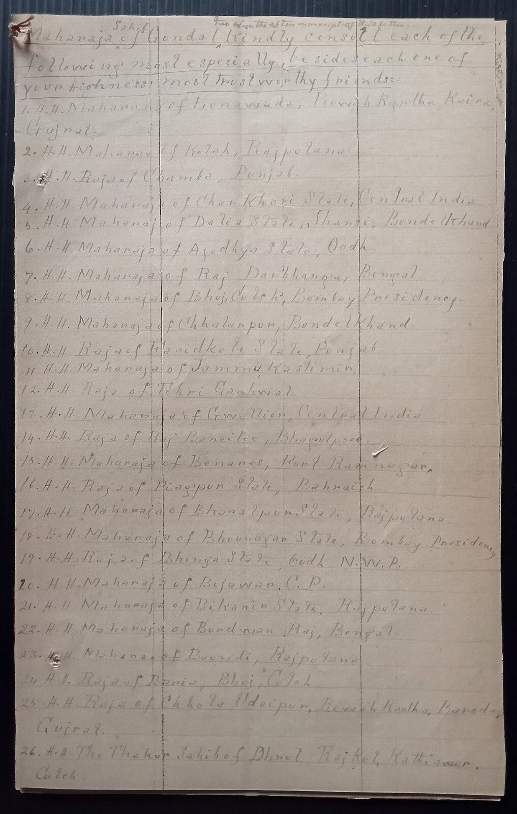 Search for a Maharaja husband for the Glory of India 1905 printed & ms documents
