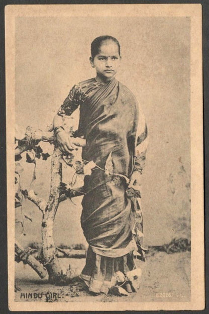 AOP India Hindu Girl vintage postcard