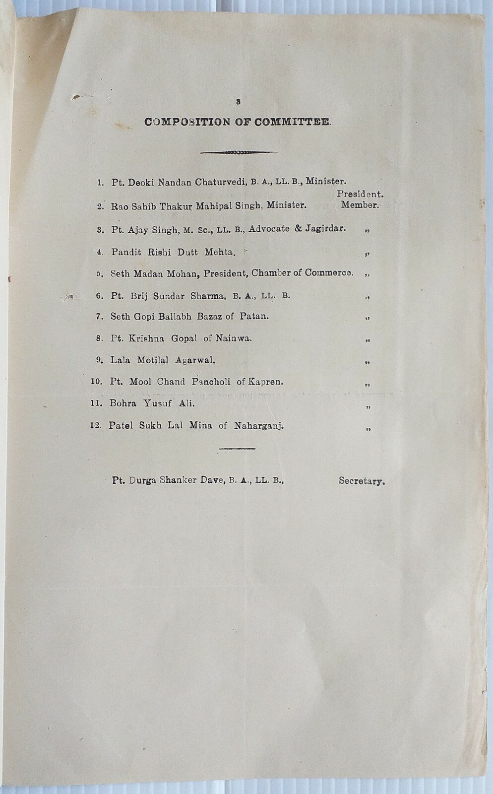 India Bundi State 1946 Declaration Human Rights & Constitutional Reform Maharaja