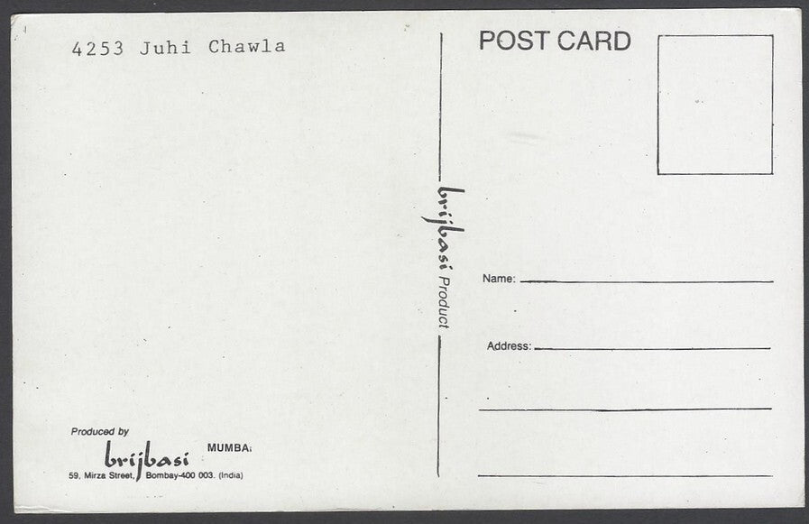 AOP India Bollywood vintage postcard JUHI CHAWLA