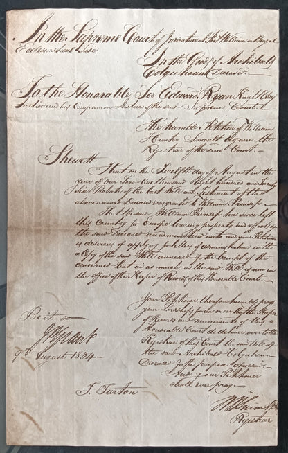 India King William IV 1834 Fort William, Calcutta document
