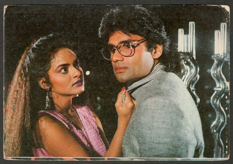 AOP India Bollywood SUNIL SHETTY & MADHU vintage postcard 