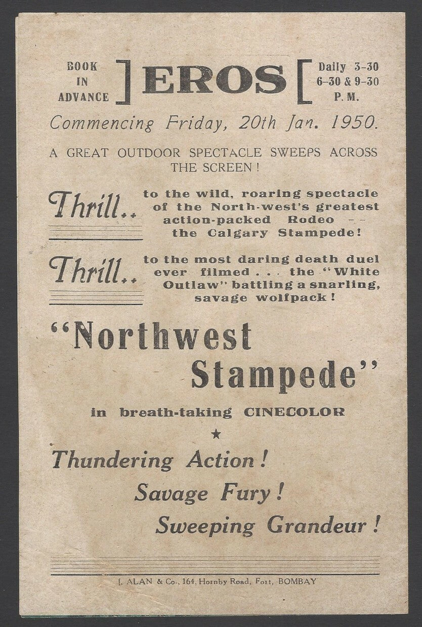 Northwest Stampede 1950 India herald x