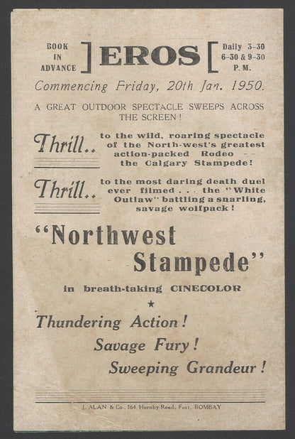 Northwest Stampede 1950 India herald x