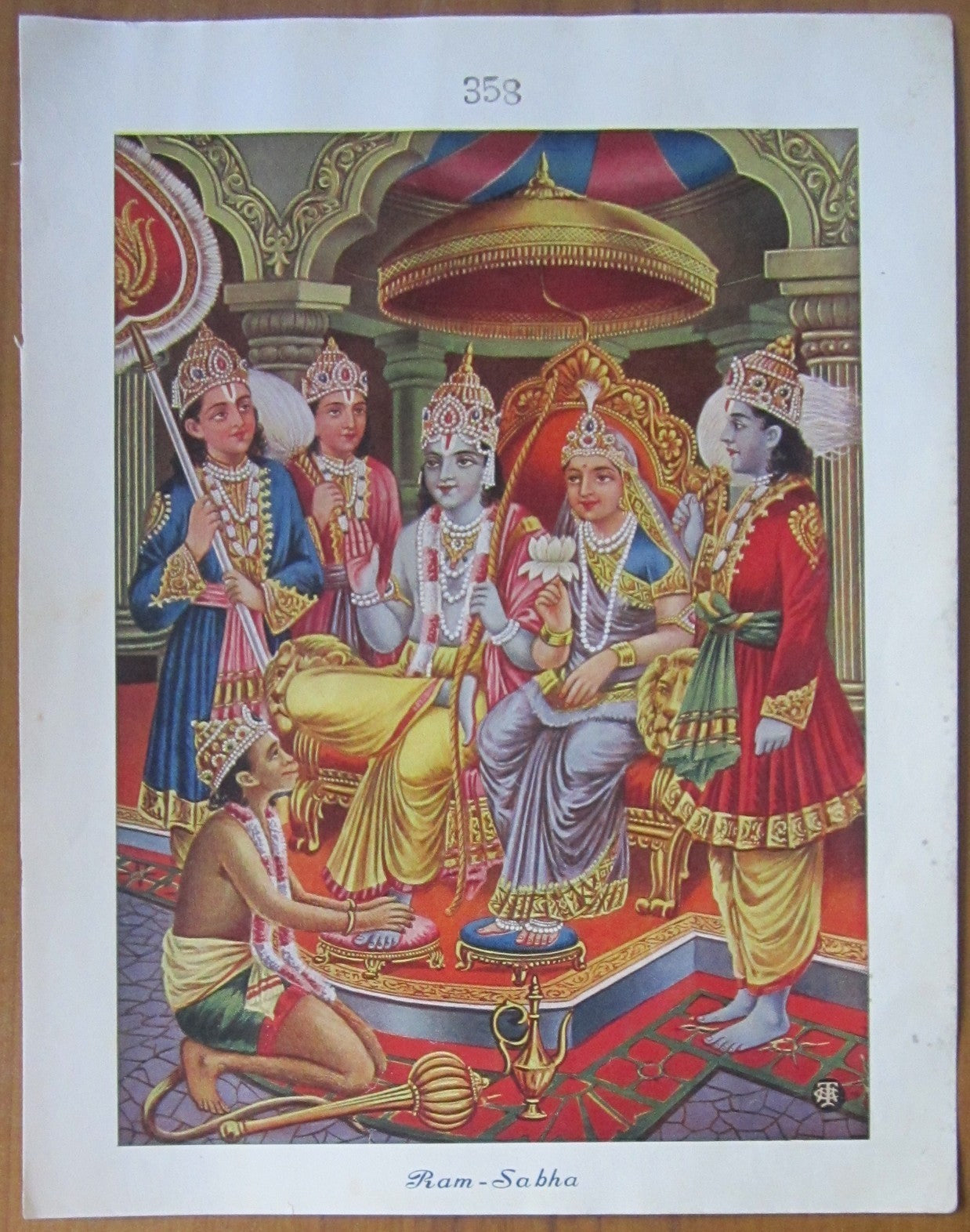 India 1940s Ram - Sabha 9"x11" Vintage Poster