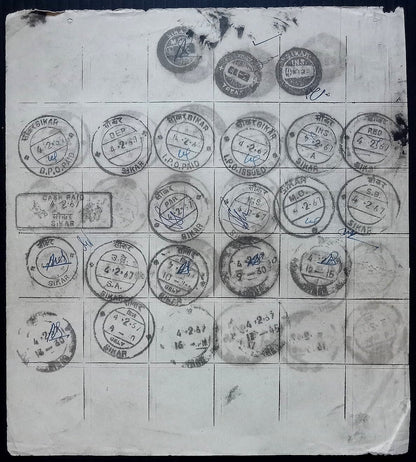 India 1955-67 Post Office daily postmark proof impression sheets (24)
