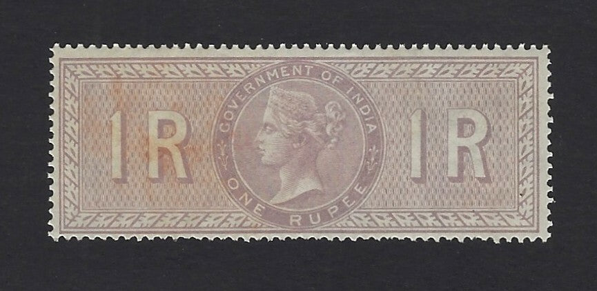 REVENUE India 1866 Special Adhesive 1R dull lilac UM/MNH zakz