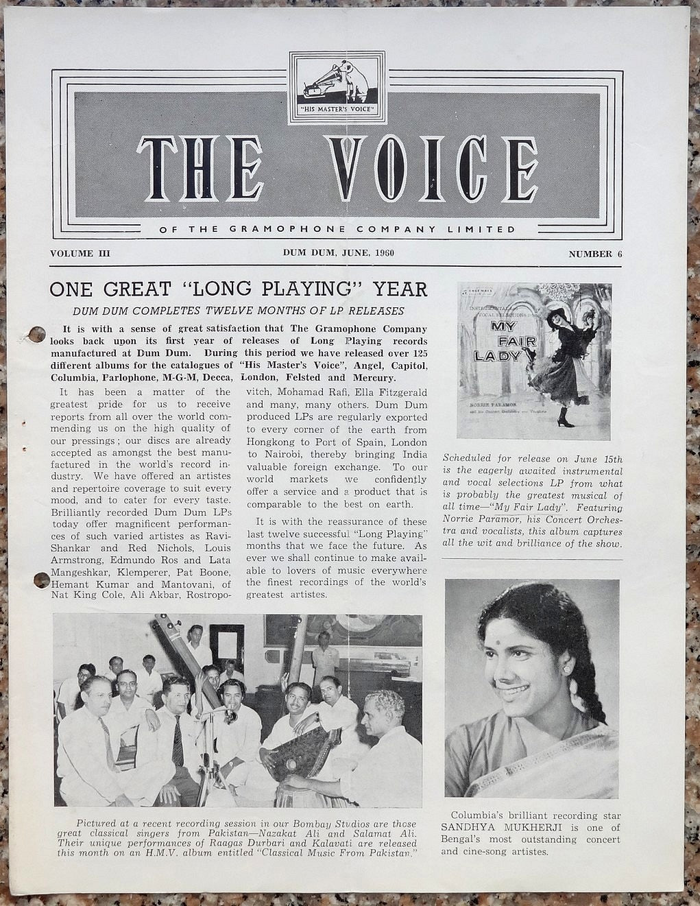 India THE VOICE June 1960 HMV Magazine - My Fair Lady