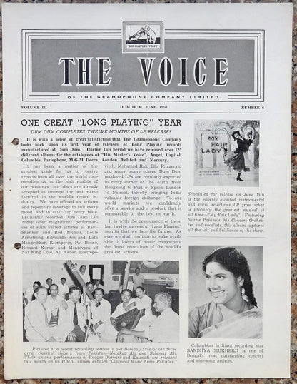 India THE VOICE June 1960 HMV Magazine - My Fair Lady