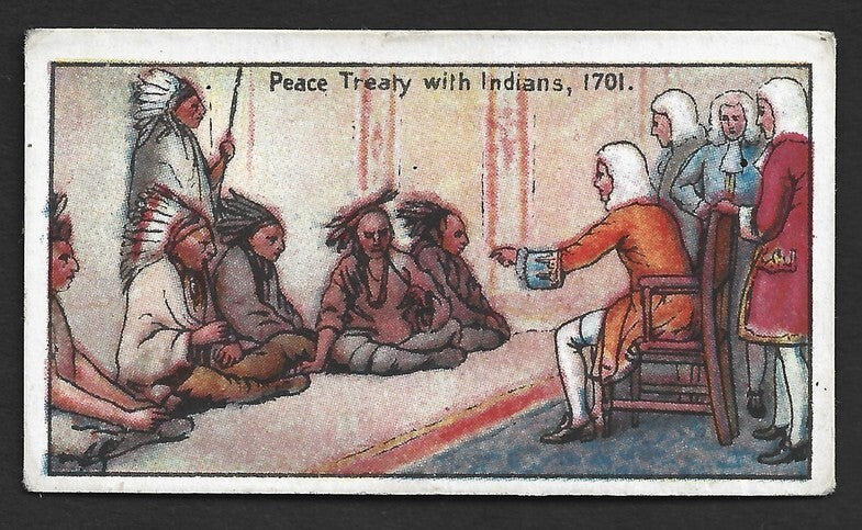 CANADIAN HISTORY 1926 cigarette card Imperial Tobacco PEACE TREATY WITH INDIANS