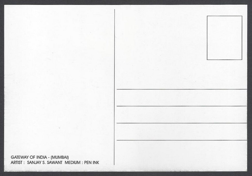 AOP India BOMBAY sketch postcard GATEWAY OF INDIA