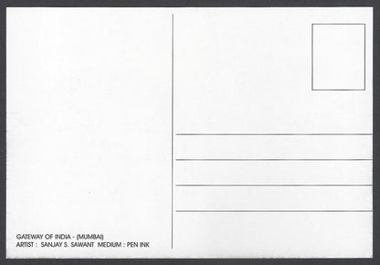 AOP India BOMBAY sketch postcard GATEWAY OF INDIA