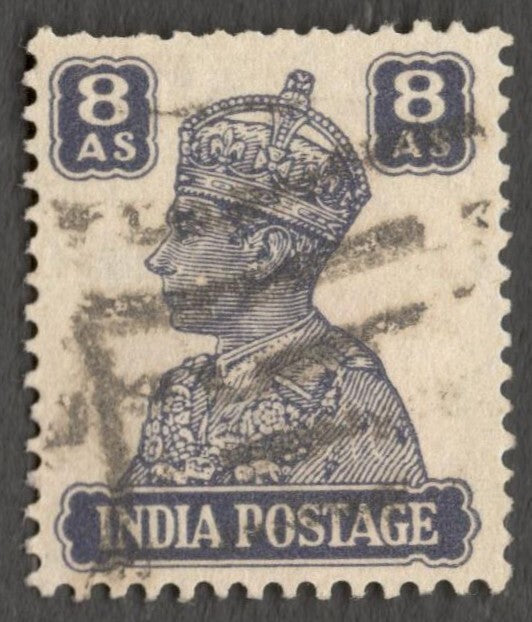 AOP India KGVI 1940-43 8a WATERMARK INVERTED used. SG 275w £110