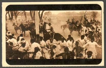 AOP India full back pictorial 50p Gandhi postal card GANDHI