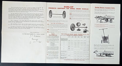 India DUNLOP BULLOCK CART TYRES 1935 advertisement brochure