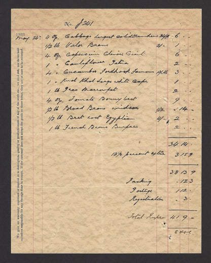 India Pestonjee Poocha Seed Merchants 1933 letter & appeal
