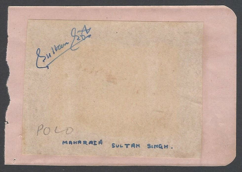 AOP India POLO Maharaja Sultan Singh signed autograph book page