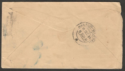 (AOP) India 1934 KGV advertisement cover TEXACO MOTOR OILS (AUTOMOBILE)